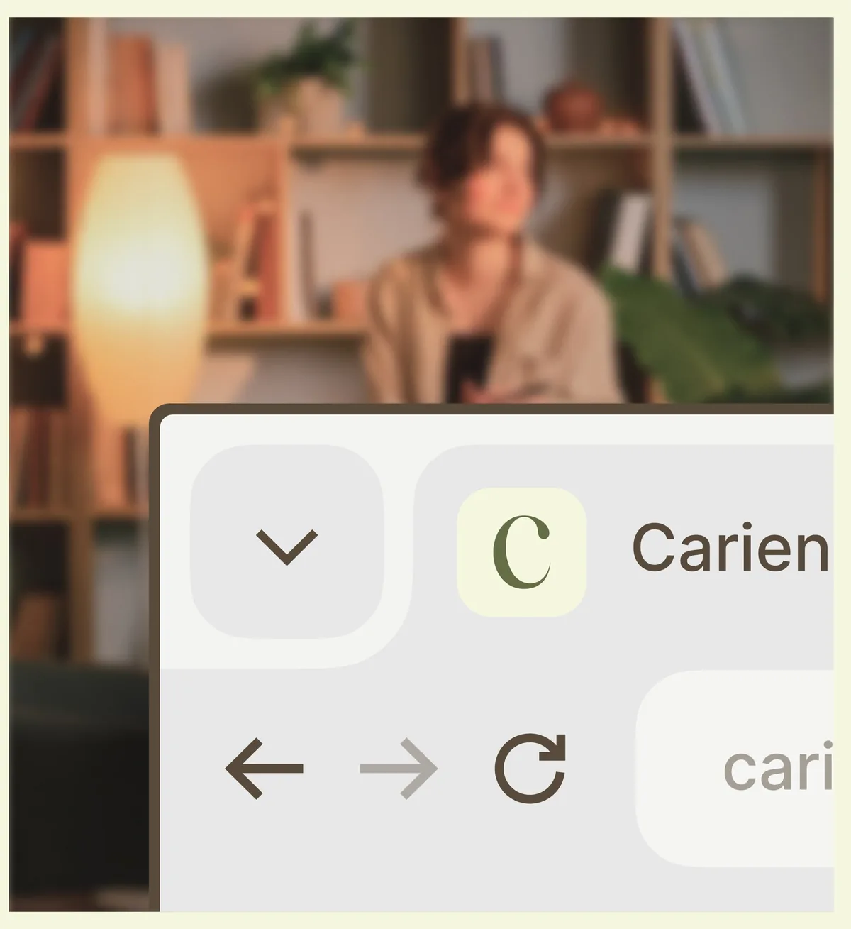 Carien favicon shown in a browser tab as part of the digital identity system