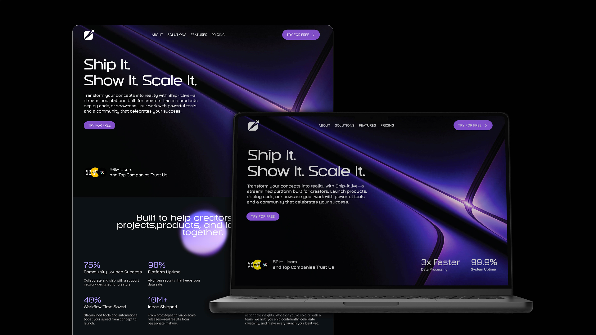 Ship-it.live website mockup